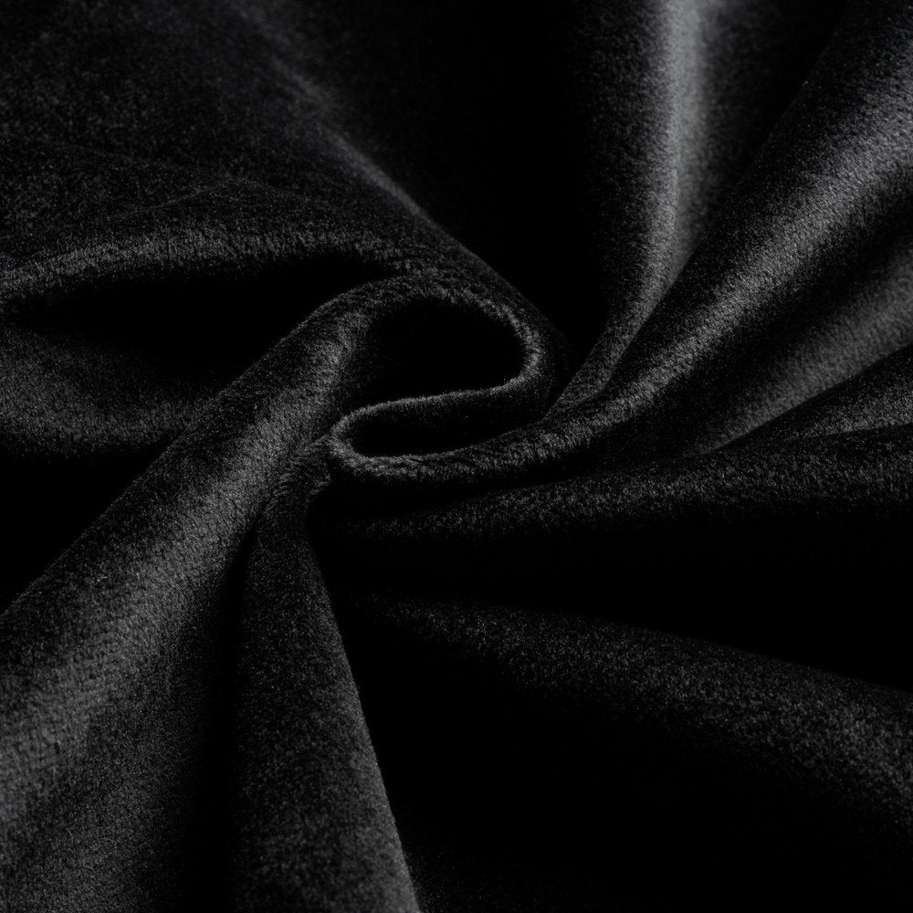 32" Beige and Black Velvet Ottoman