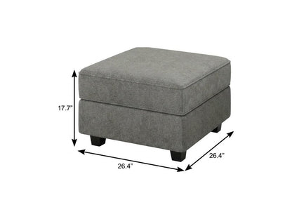 26" Teal Blue And Black Microfiber Ottoman With Storage