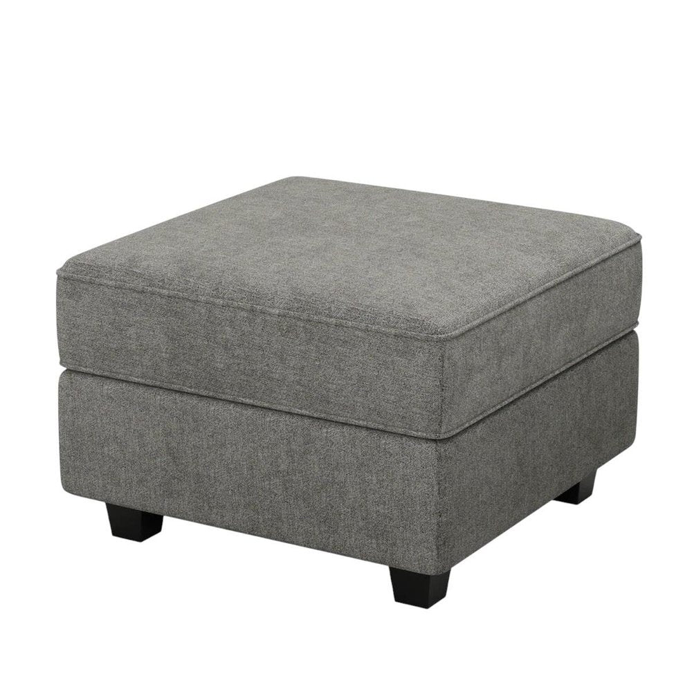 26" Teal Blue And Black Microfiber Ottoman With Storage
