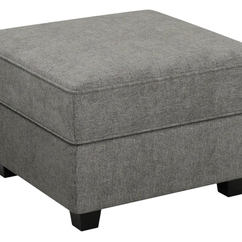 26" Teal Blue And Black Microfiber Ottoman With Storage