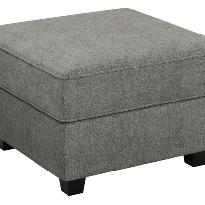 26" Teal Blue And Black Microfiber Ottoman With Storage