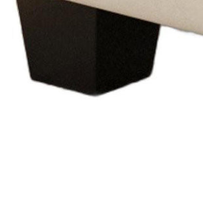 32" Beige And Black Velvet Tufted Ottoman With Storage