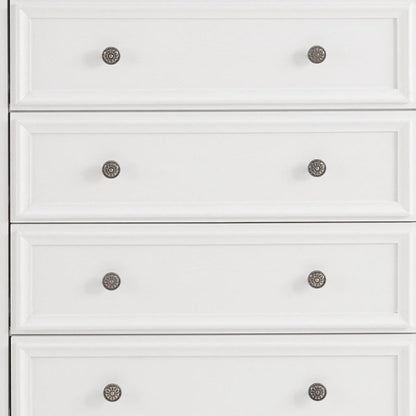 32" White Wood Five Drawer Dresser