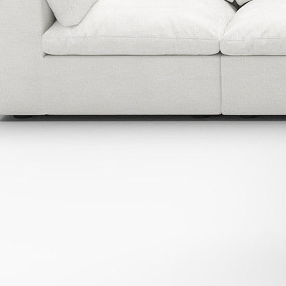 White Linen Blend Modular L Shaped Five Piece Corner Sectional