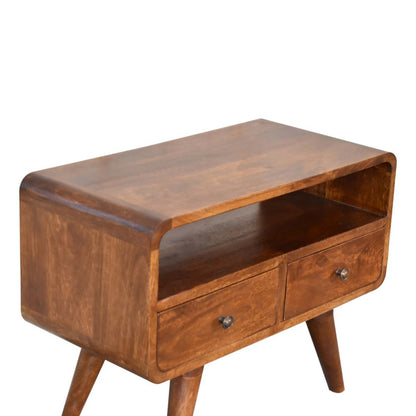 24" Chestnut Solid Wood Enclosed and Open Storage TV Stand