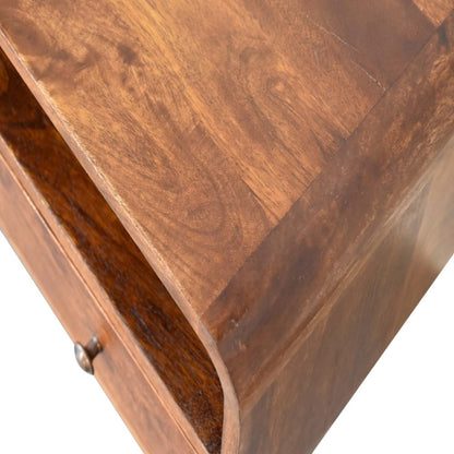 24" Chestnut Solid Wood Enclosed and Open Storage TV Stand