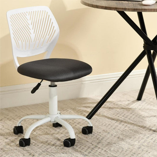 Gray And Dark Gray And White Swivel Rolling Office Chair