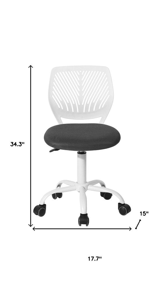 Gray And Dark Gray And White Swivel Rolling Office Chair