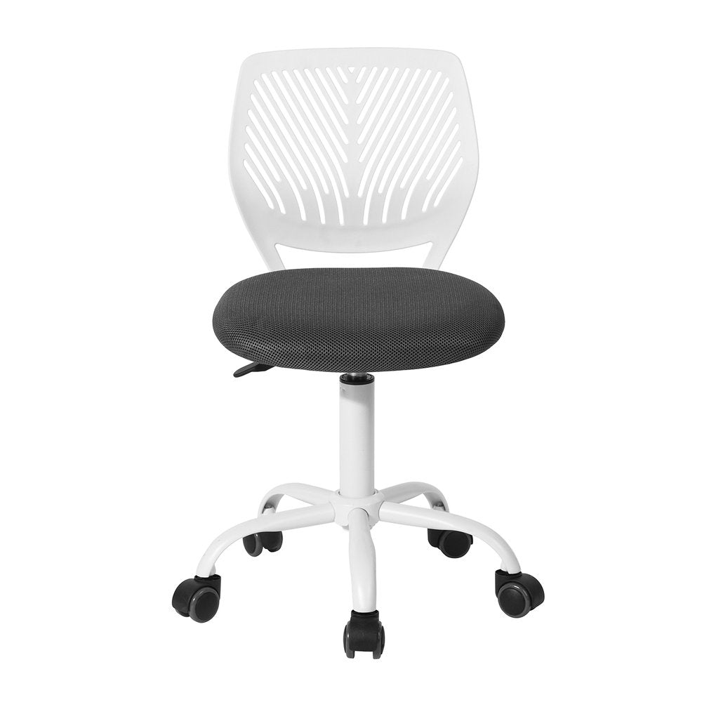 Gray And Dark Gray And White Swivel Rolling Office Chair