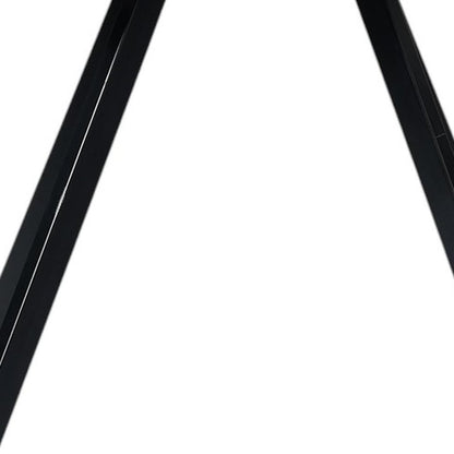 Set of Two Beige and Black Fabric and Steel Dining Arm Chairs