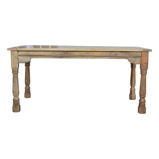 65" Brown Solid Wood Self-Storing Leaf Extendable Dining Table