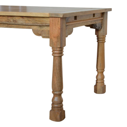 65" Brown Solid Wood Self-Storing Leaf Extendable Dining Table