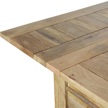 65" Brown Solid Wood Self-Storing Leaf Extendable Dining Table