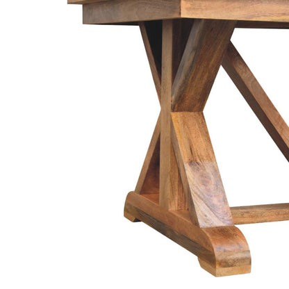 71" Brown Solid Wood Trestle Base Dining Table