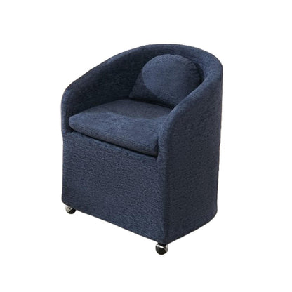 Blue Chenille Wing Back Dining Side Chair