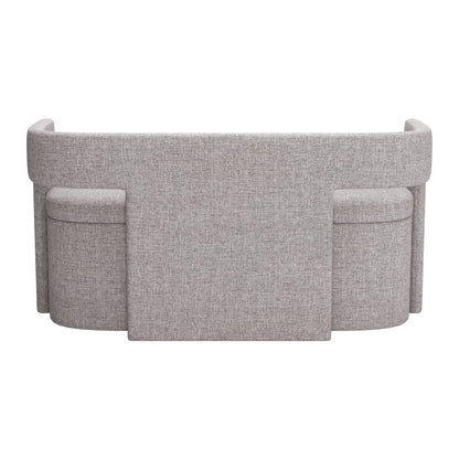 55" Gray Fabric Upholstered Storage Bench With Flip Top