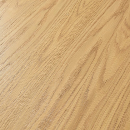46" Oak Wood Pedestal Base Beveled Edge Round Top Dining Table