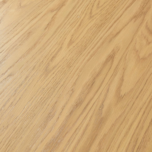 46" Oak Wood Pedestal Base Beveled Edge Round Top Dining Table