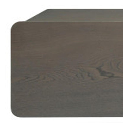 95" Ash Gray And Nickel Wood And Stainless Steel Enclosed Storage TV Stand