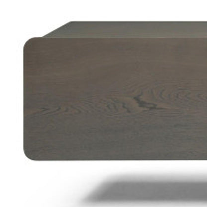 95" Ash Gray And Nickel Wood And Stainless Steel Enclosed Storage TV Stand