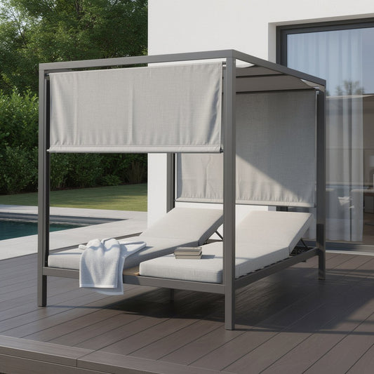64" X 64" Gray Aluminum Gazebo