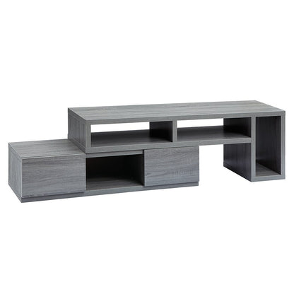 83" Gray Wood Enclosed and Open Storage TV Stand