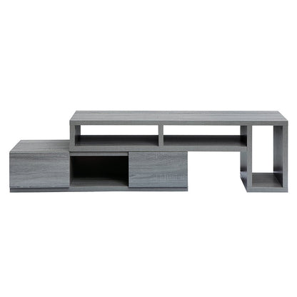 83" Gray Wood Enclosed and Open Storage TV Stand