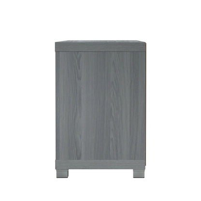 57" Gray Wood Enclosed and Open Storage TV Stand
