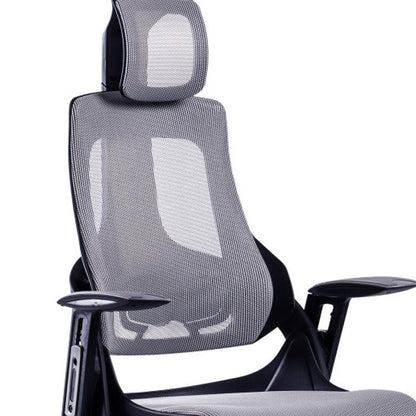 Gray And Black Adjustable Height Swivel Rolling Executive Office Chair