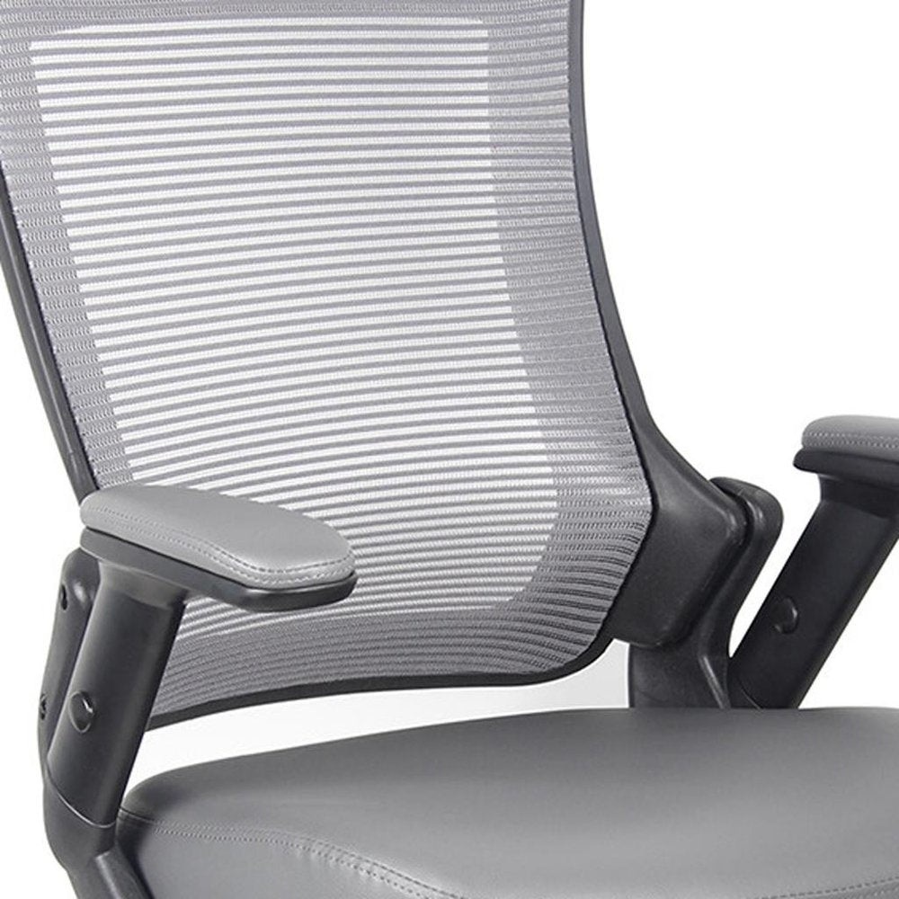 Gray Adjustable Height Swivel Rolling Office Chair