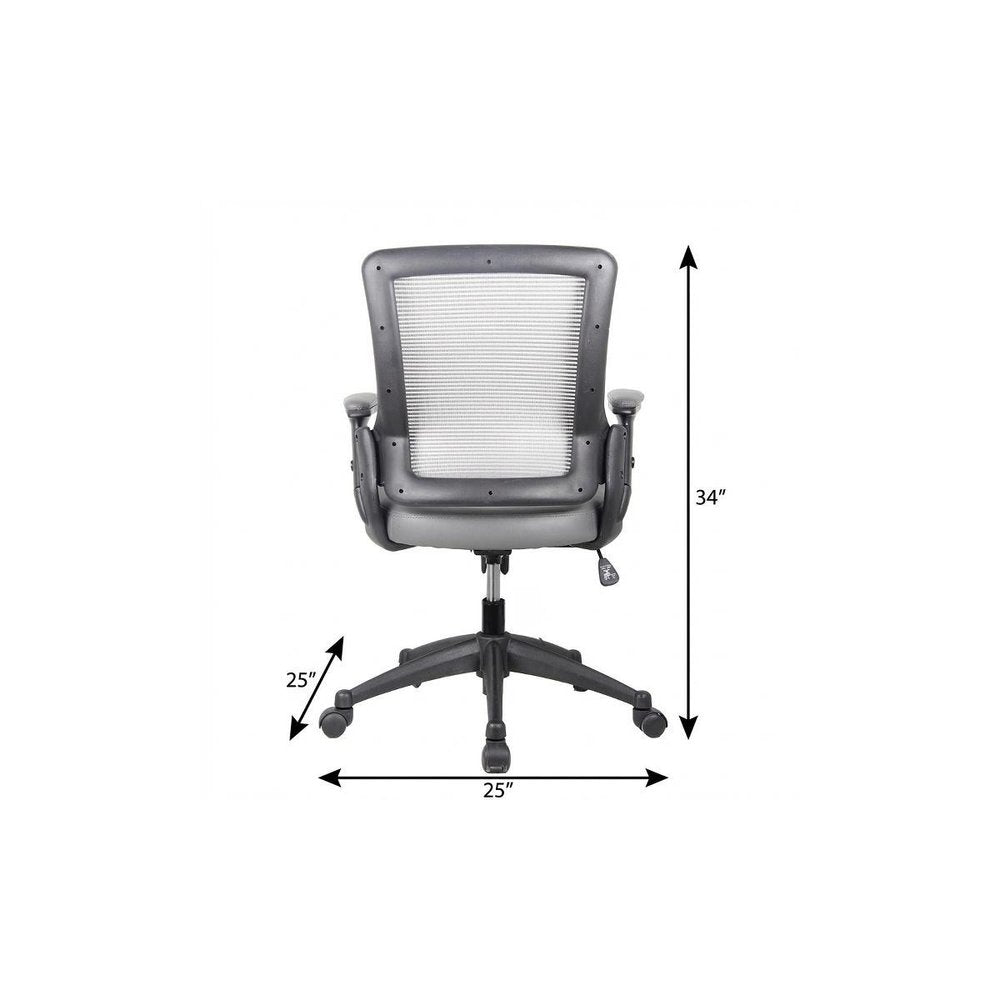 Gray Adjustable Height Swivel Rolling Office Chair