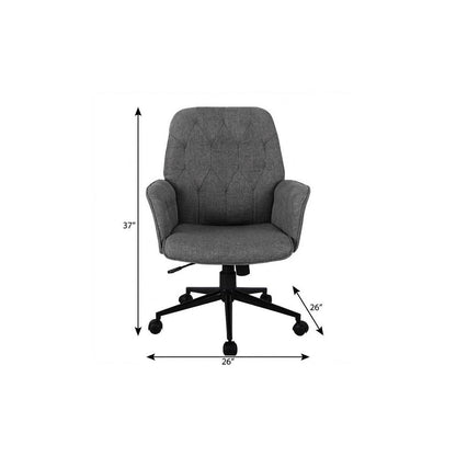 Gray Adjustable Height Swivel Rolling Office Chair