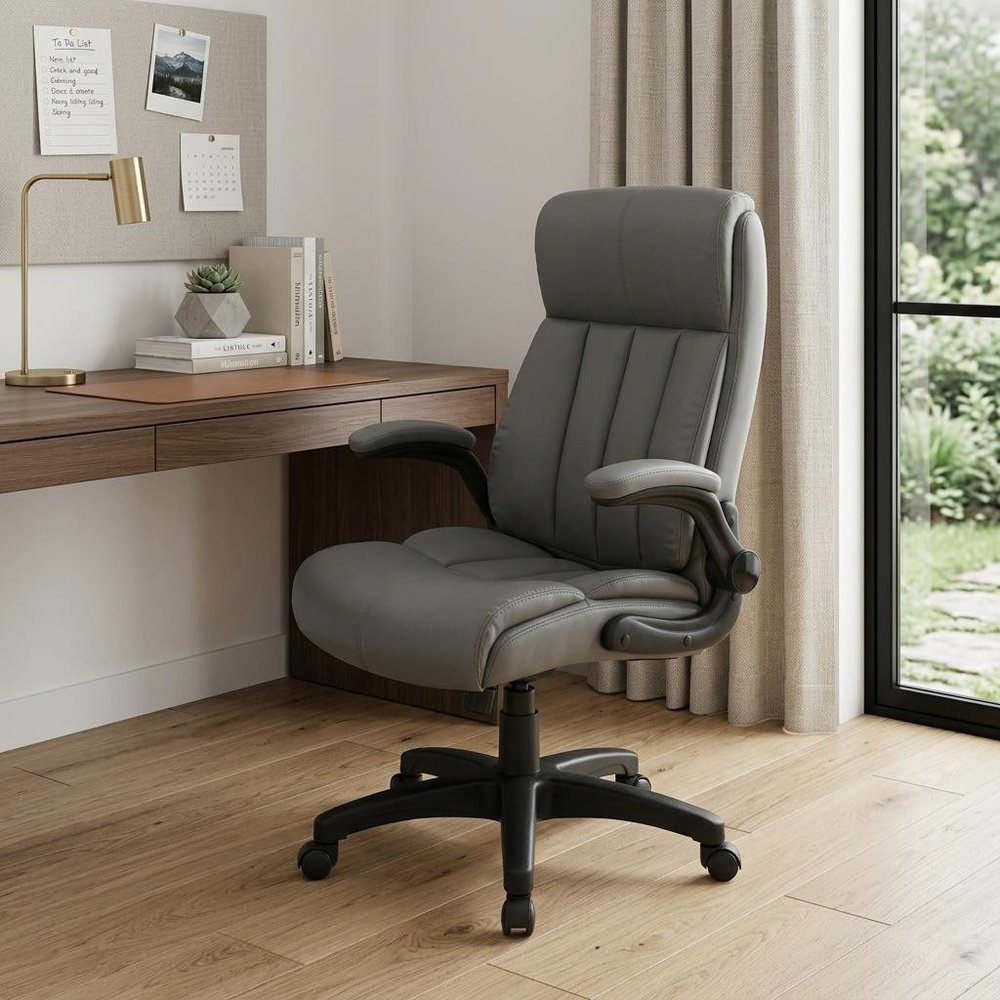 Black Adjustable Height Swivel Rolling Executive Office Chair