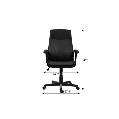 Black Adjustable Height Swivel Rolling Executive Office Chair