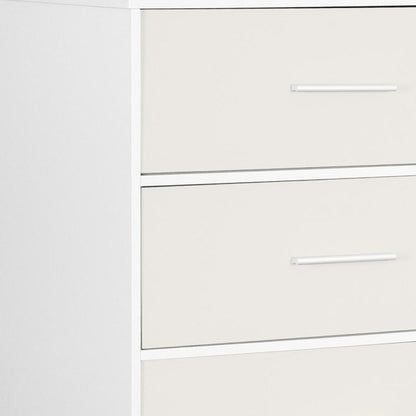 23" White Fabric Wood and Steel Five Drawer Lingerie Chest