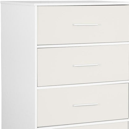 23" White Fabric Wood and Steel Five Drawer Lingerie Chest