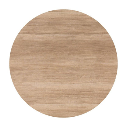 36" Natural and White Glass Wood and Aluminum Round Outdoor Dining Table