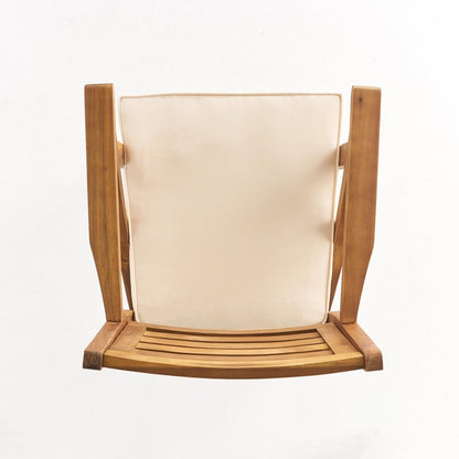 30" Natural Solid Wood Outdoor Bar Height Chair