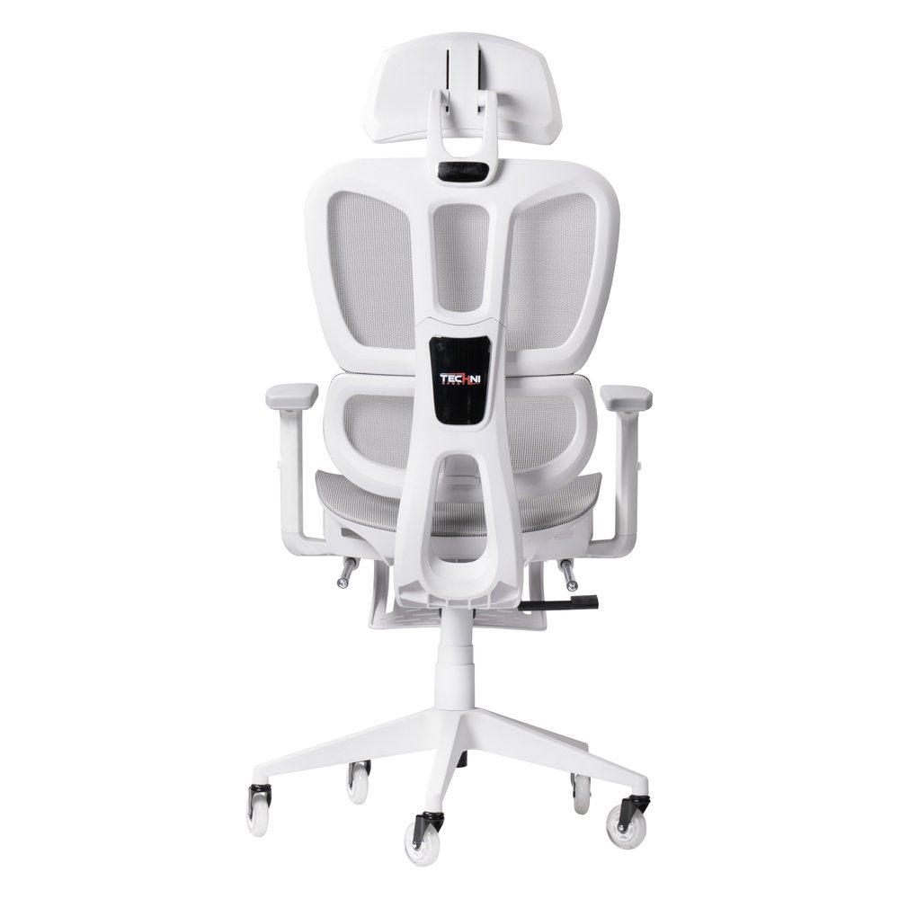 Light Gray And White Adjustable Height Swivel Rolling Gaming Chair With Footrest