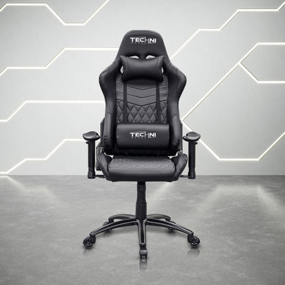 Black Swivel Rolling Racecar Gaming Chair