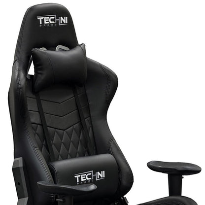 Black Swivel Rolling Racecar Gaming Chair
