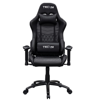 Black Swivel Rolling Racecar Gaming Chair