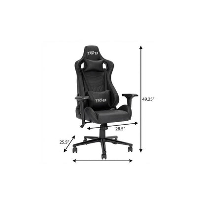 Black Swivel Rolling Racecar Gaming Chair