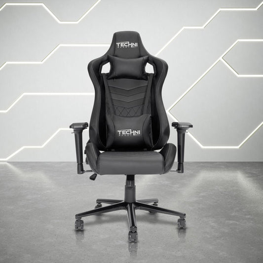 Black Swivel Rolling Racecar Gaming Chair