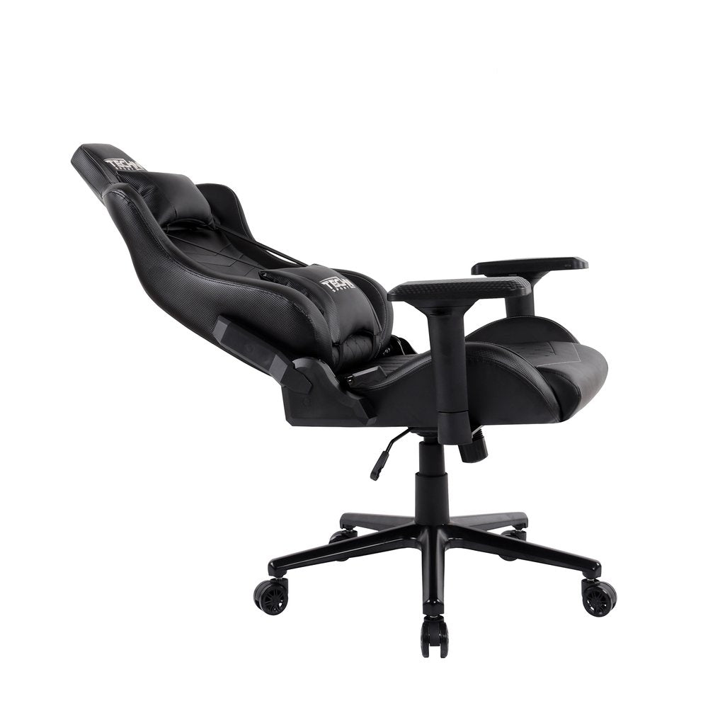Black Swivel Rolling Racecar Gaming Chair