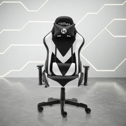 Blue And Black Swivel Rolling Gaming Chair