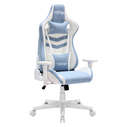 Mint Green And White Swivel Rolling Gaming Chair