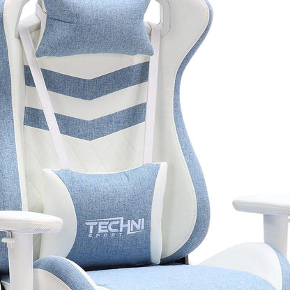 Mint Green And White Swivel Rolling Gaming Chair