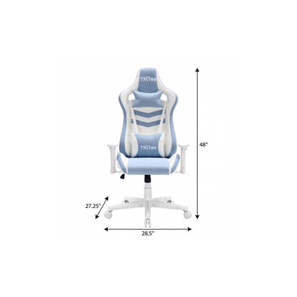 Mint Green And White Swivel Rolling Gaming Chair