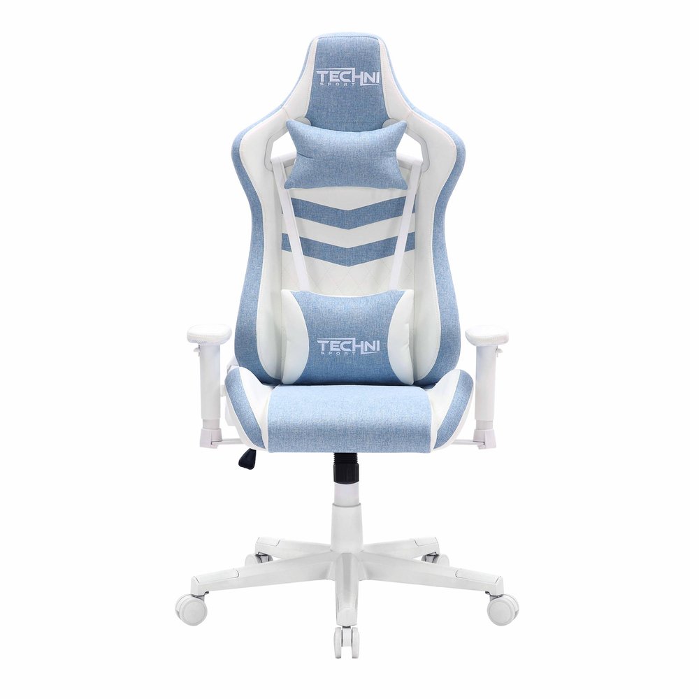 Mint Green And White Swivel Rolling Gaming Chair